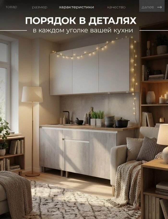 Кухня готовая новая 1.5м