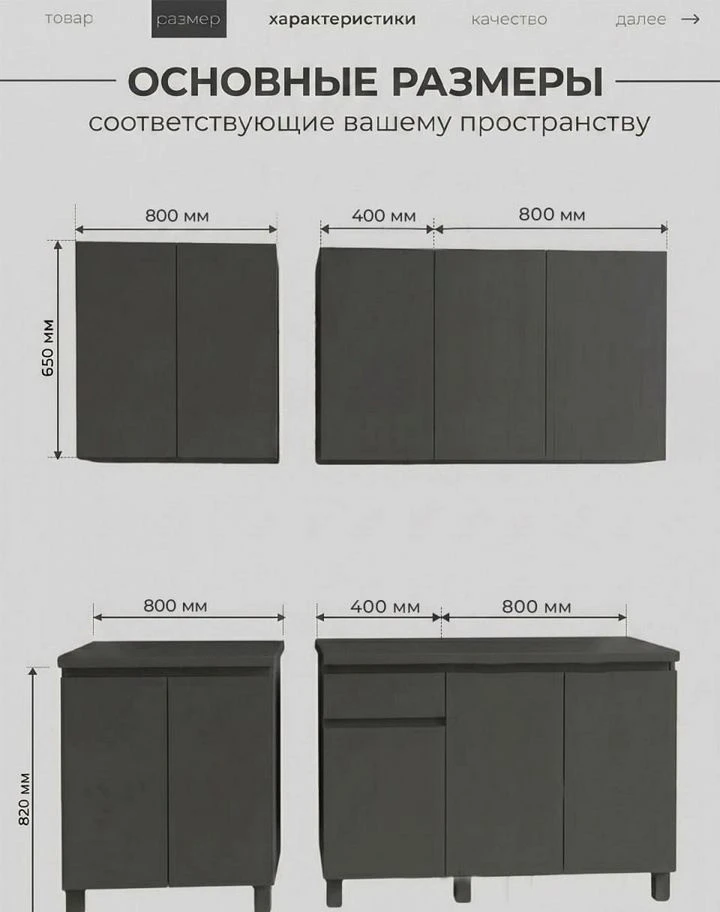 Кухня графит 2 метра новая